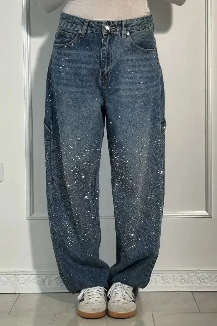 Victoria - High-Waist Glitter Jeans