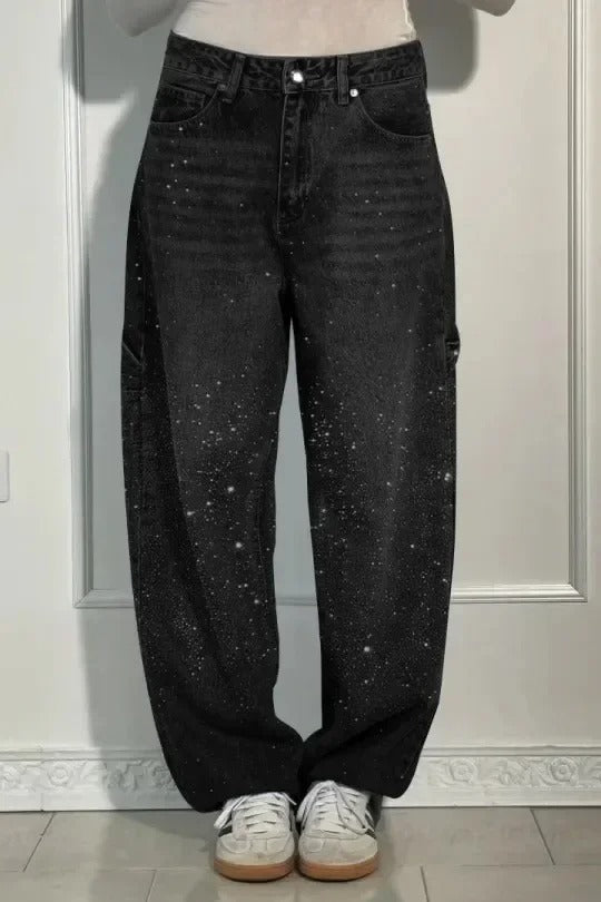 Victoria - High-Waist Glitter Jeans